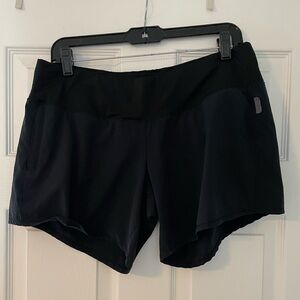 Oiselle Black Long Roga Athletic Shorts